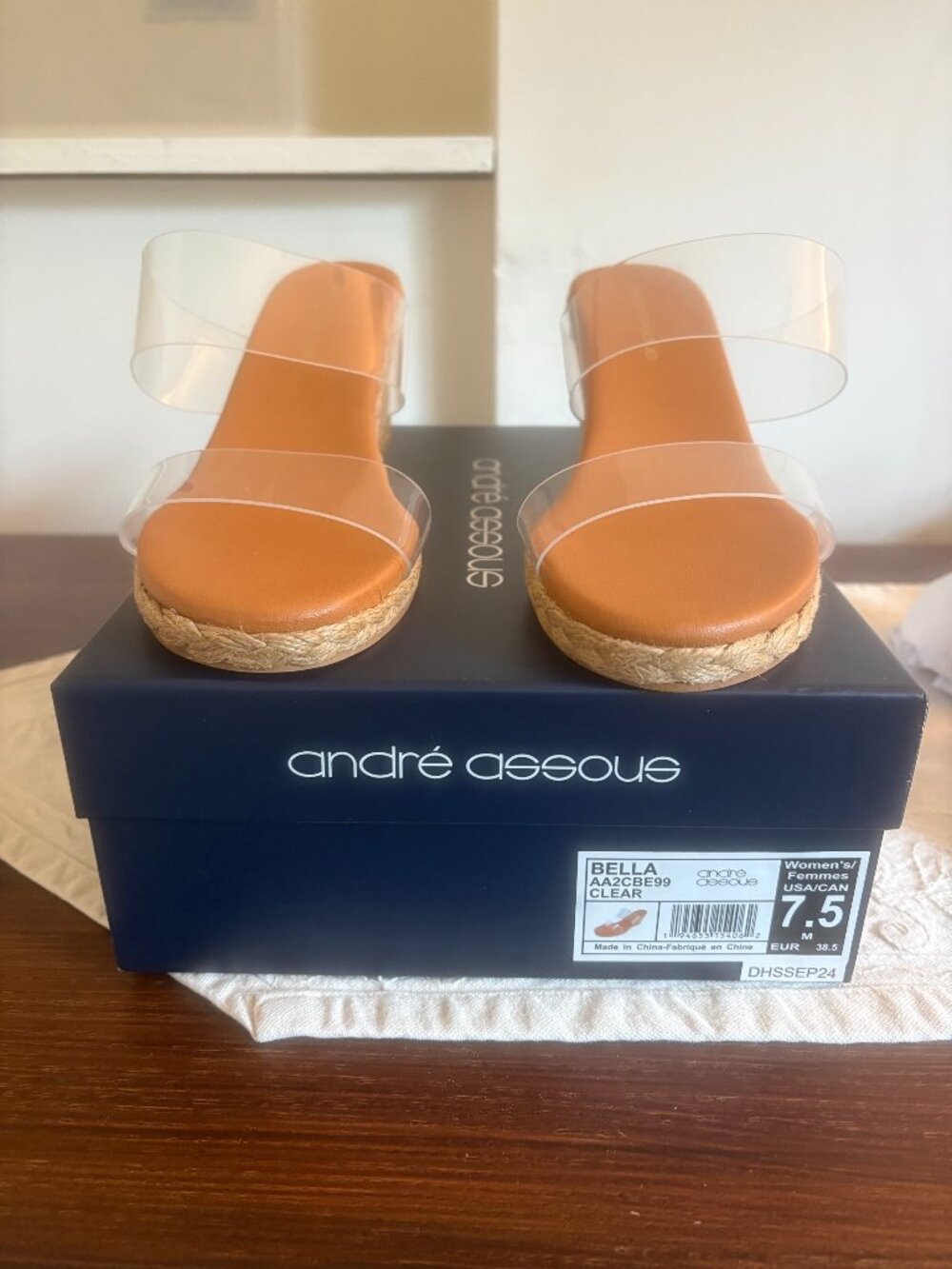 Andre Assous Bella Clear Wedge Sandals